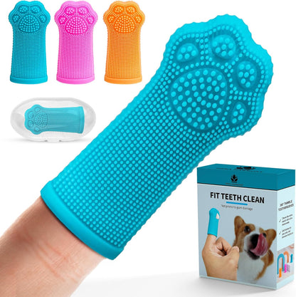 Hera Harmony Finger Toothbrush for Dogs & Cats, Soft Silicone Pet Dental Care Brush for Plaque & Tartar Removal, Teeth Cleaning & Gum Massage, Reusable 3 Pack