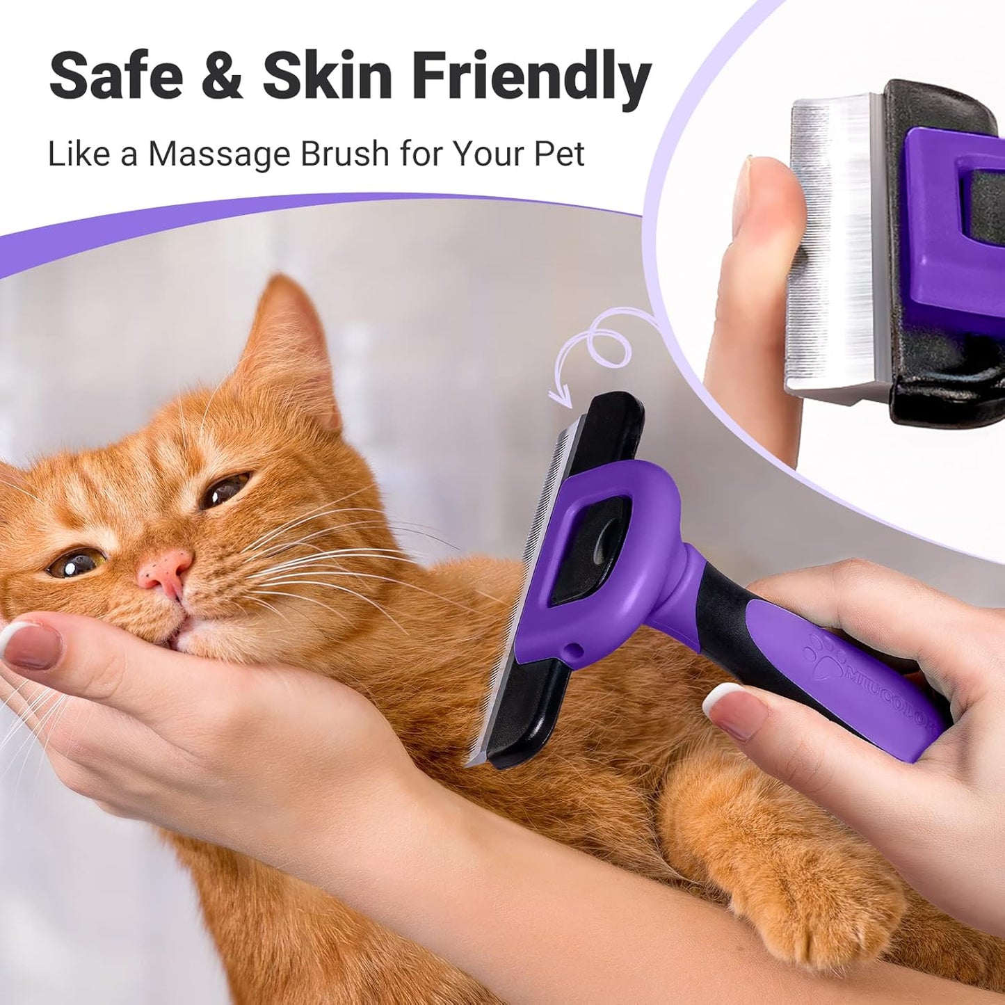 MIU COLOR Pet Grooming Brush, Deshedding Tool for Dogs & Cats, Effectively Reduces Shedding by up to 95% for Short Medium and Long Pet Hair