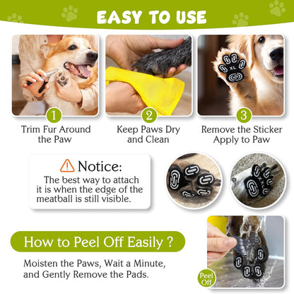 Dapaw Dog Paw Protector Pads, Anti-Slip Paw Grip for Senior & Injured Dogs on Hardwood & Tile Floors, Paw Stickers for Hot Pavement with Strong Traction (5 Sets, 20 Pcs) L