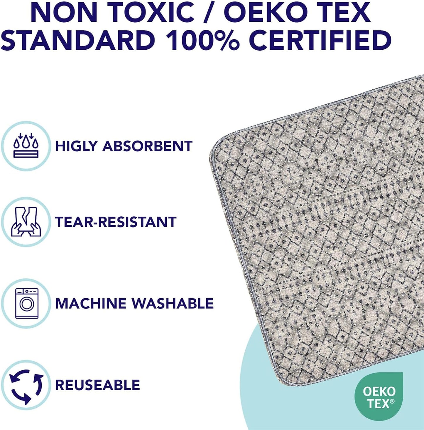 PUPIBOO Washable Pee Pads for Dogs and Cats - Super Absorbent Reusable Puppy Training Pads - 100% Waterproof, Leak-Proof & Non-Slip Whelping Pads for Pet Housebreaking