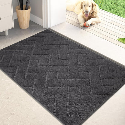 PURRUGS Dirt Trapping Door Mat 20" x 31.5", Non-Slip Machine Washable Entry Rug, Dog Doormat, Indoor Front Door Mat, Super Absorbent Entryway Rug for Muddy Shoes & Paws, Taupe
