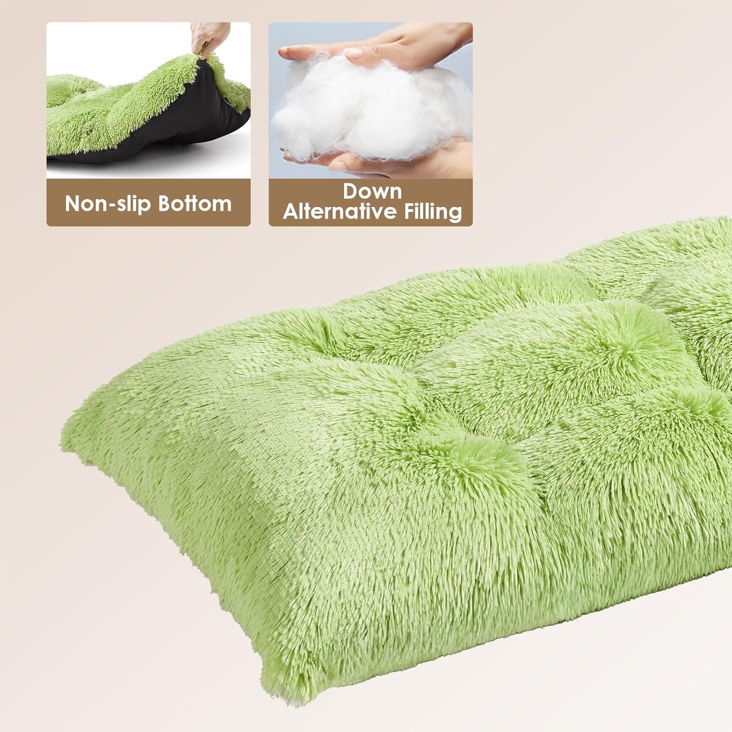 EHEYCIGA Fluffy Dog Crate Bed for Medium Dogs, Plush Faux Fur Crate Pad, Calming Anti Anxiety Medium Dog Bed, Washable Soft Warm Crate Mat with Non-Slip Bottom