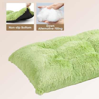 EHEYCIGA Fluffy Dog Crate Bed for Medium Dogs, Plush Faux Fur Crate Pad, Calming Anti Anxiety Medium Dog Bed, Washable Soft Warm Crate Mat with Non-Slip Bottom