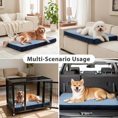 JOEJOY XL Dog Beds Large Sized Dog, Orthopedic Big Dogs Crate Bed with Washable Removable Cover, Extra Thick Egg-Crate Memory Foam Pet Beds up to 80 lbs, Grey, 41"x27"