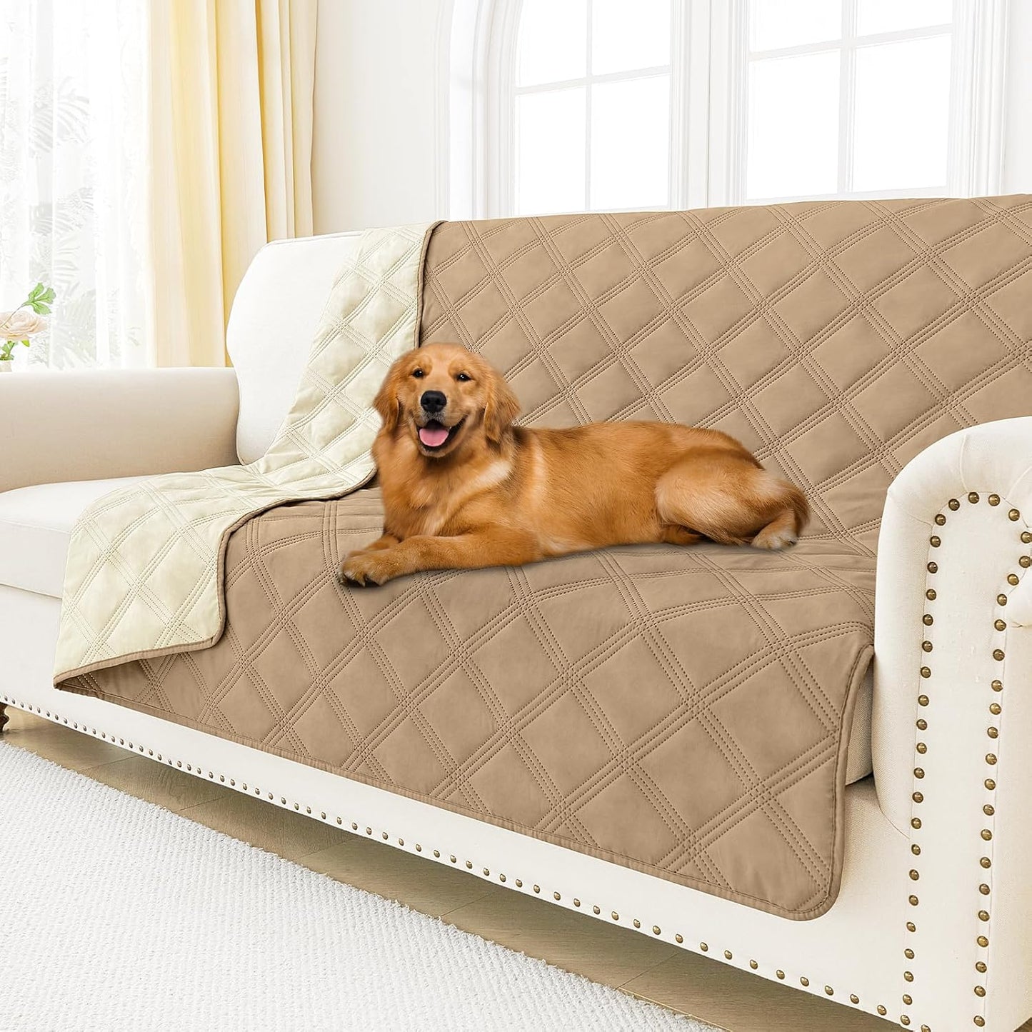 Smiry Waterproof Dog Bed Cover Blanket 30x70, Soft Reversible Pet Blanket, Washable Leakproof Cats Dogs Couch Cover for Sofa, Couch, Furniture, Grey/Dark Grey