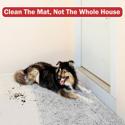 DogBuddy Dog Door Mat for Muddy Paws, Absorbent Microfiber Pet Rug, Waterproof Non-Slip Doormat, Washable Rugs for Dogs, Entryway Indoor Outdoor Mat, Dog Supplies (Medium, Shadow)
