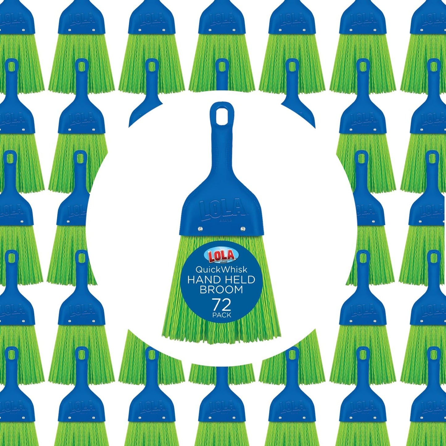 LOLA Whisk Broom, Hand Brush, Durable Bristles, Whisks Away Dirt & Debris, Compact, Hang Hole for Easy Storage, Indoor/Outdoor, 1 Pack