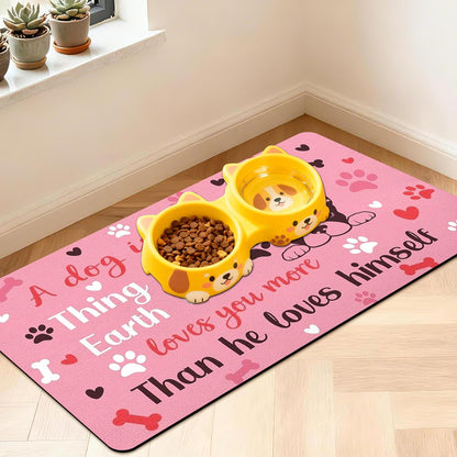 Pet Feeding Mat for Floors Waterproof Dog Mat for Food and Water Absorbent Quick Dry Non Slip mat for Cat Bowls