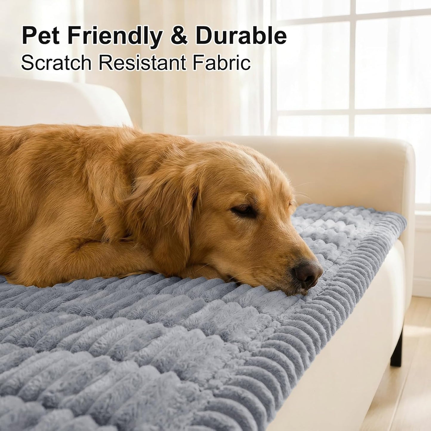 Smiry Couch Cover for Dogs, Non Slip Washable Sofa Protector for Pets, Soft Furniture Cover for Leather & Fabric Couches, Cozy Protect Against Fur, Dirt & Everyday Messes (Dark Grey, 27.6" x 59")