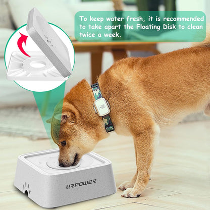 URPOWER 2.5L Dog Water Bowl 85oz Large Capacity Dog Bowls No Spill Pet Water Dispenser for Messy Drinkers Splash Proof Slow Feeder Vehicle Carried Travel Bowl for Dogs, Cats &Pets