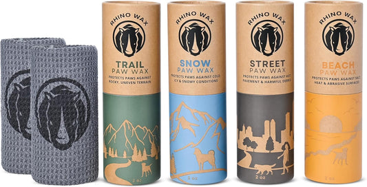 Rhino Wax - Dog Paw Protector for Hot Pavement - Use Street Wax Before Taking Dogs on Asphalt - Balm Protects from Warm Surfaces Rocks Road Debris - Great for Dogs who Hate Dog Shoes for Hot Pavement