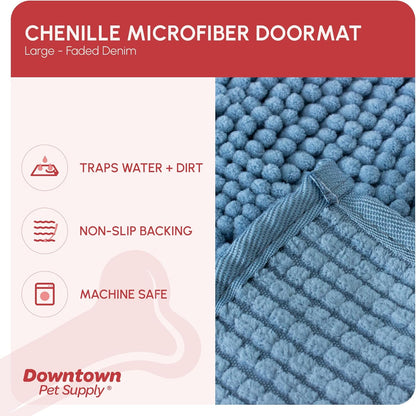 My Doggy Place Dog Mud Mat, 36"x26" Ash – Thick Microfiber Entry Rug for Snow, Mud & Salt – Absorbent, Quick-Dry, Washer-Safe & Non-Slip, Large