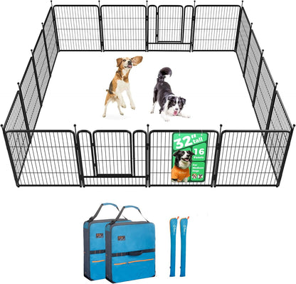 FXW Rollick Unleashed Dog Playpen for Indoor, Yard, RV Camping, 24 inch 8 Panels for Small and Puppy Dogs, Black│Patented