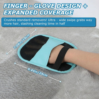 2-Pack Pet Hair Remover Gloves, Electrostatic Cat and Dog Hair Removal Gloves for Furniture, Car Interiors, Bedding, Reusable Cleaning and Grooming Mitts
