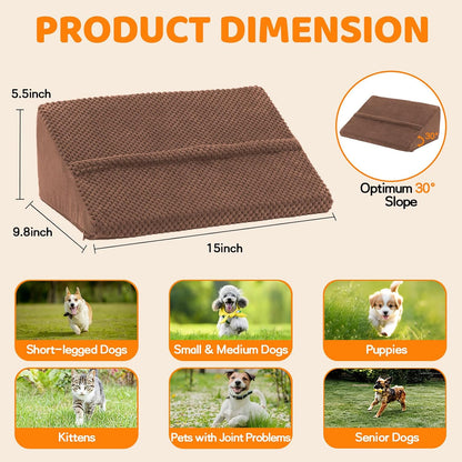 Dog Ramp for Stairs for Small & Senior Dogs and Cats, Non-Slip Foam Indoor Pet Ramp with Self-Sticky Pads, Dog Ramp for Stairs Inside House(Dark Gray, 6 Pack)