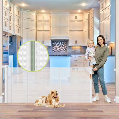 Reinforced 80 Inch Retractable Baby Gate Extra Wide Baby Gate for Wide Openings, Indoor/Outdoor Retractable Dog Gate for Doorway, Mesh Dog Gate Indoor Prevent Babies/Pets from Crawling Under, Black