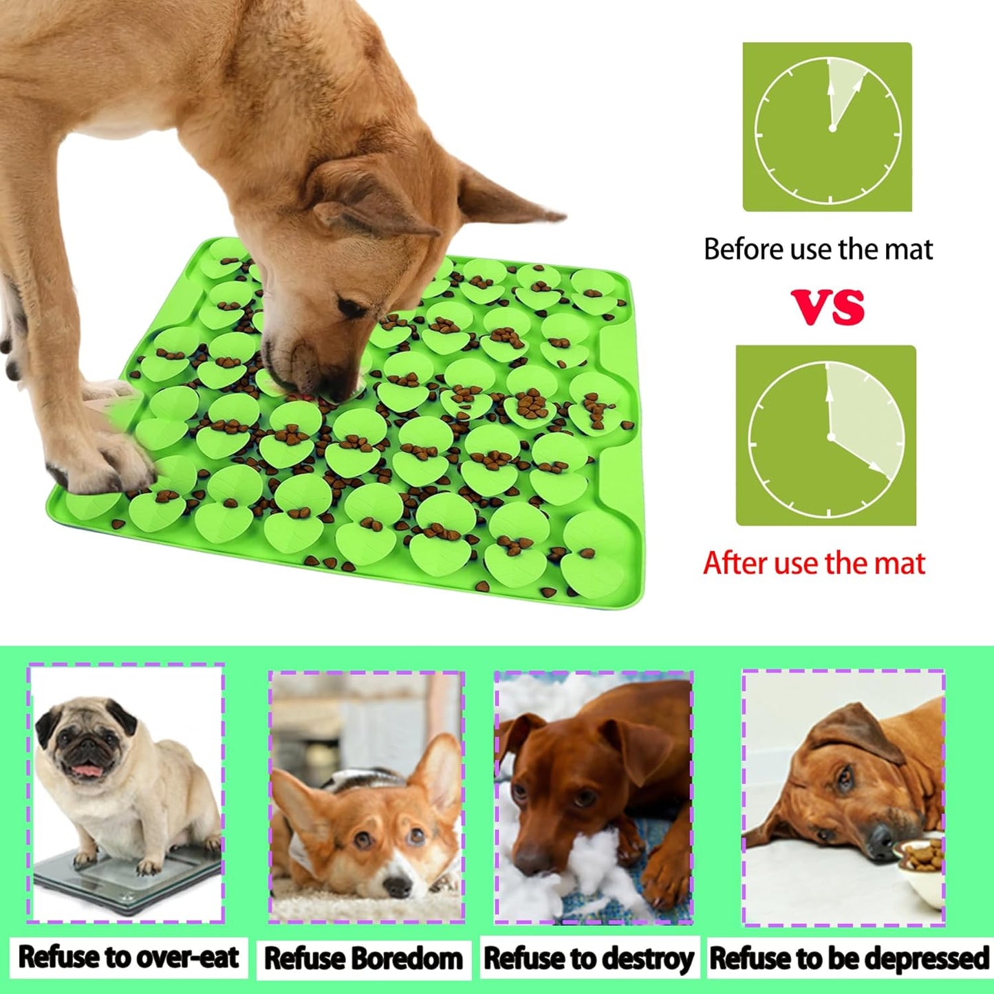 Small Silicone Snuffle Mat for Small Dogs Puppy Cat Slow Down Eating,Slow Feeder Lick Mat for Dry Wet Food for Pet Training Smell,Encourages Natural Foraging Skill,Relieving Stress