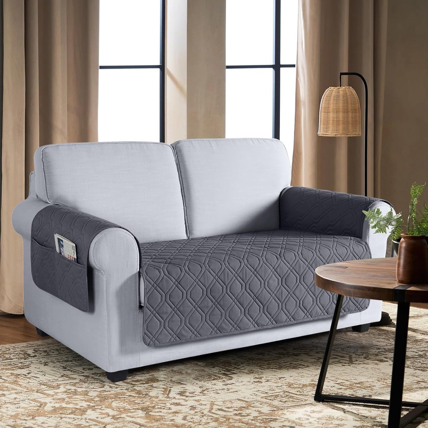 VANSOFY Couch Cover, Waterproof Sofa Covers Washable Slipcover Furniture Protector Couch Seat Covers Non-Slip Couch Cover for Dogs, Pets(Sofa, Dark Gray)