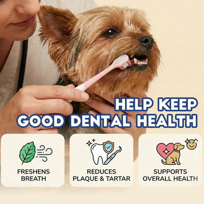 Small Dog Toothbrush, Puppy & Cat Tooth Brushing Kit, Ultra Soft Head Teeth Brush for Kitten & Tiny to Medium Pet, Doggy Toothbrushes Deep Dental Clean, 1 PCS, Pink