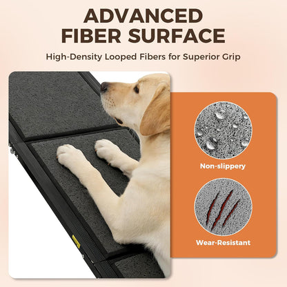 Dog Ramp for Car, 71" Extra-Long & 20" Wide Folding Pet Ramp for SUV & Truck, Heavy-Duty 250 lbs Support, Non-Slip Traction Surface, Portable Pet Ramp for Medium & Large Dogs