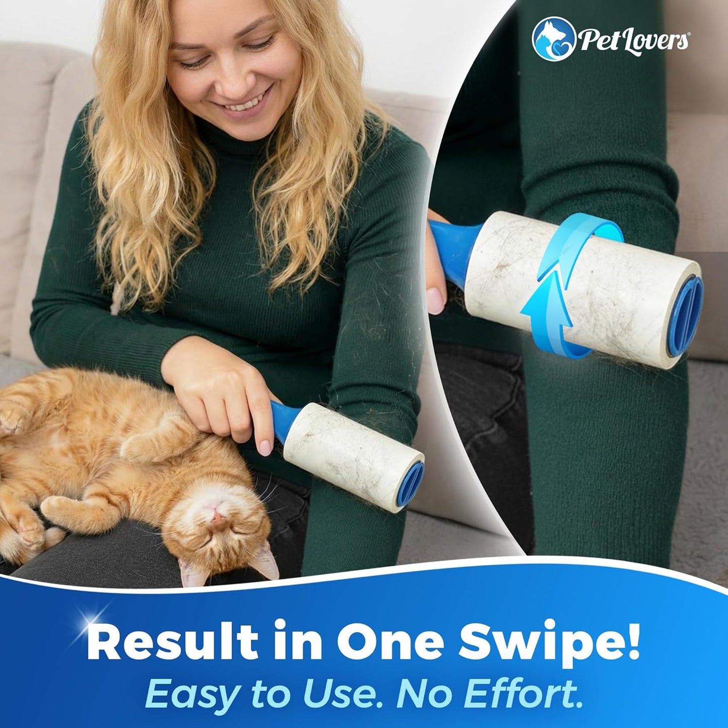 PetLovers Extra Sticky Lint Roller Mega Value Set 600 Sheets for Pet Hair Removal, Dog and Cat Lint Remover 6 Pack