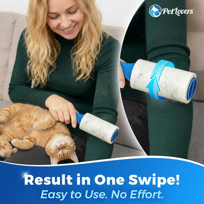 PetLovers Extra Sticky Lint Roller Mega Value Set 600 Sheets for Pet Hair Removal, Dog and Cat Lint Remover 6 Pack