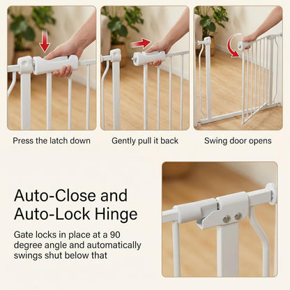 Extra Wide Baby Gate Tension Indoor Safety Gates Black Metal Large Pressure Mounted Pet Gate Walk Through Long Safety Dog Gate for The House Doorways Stairs (62.2"-66.93"/158-170CM, Black)
