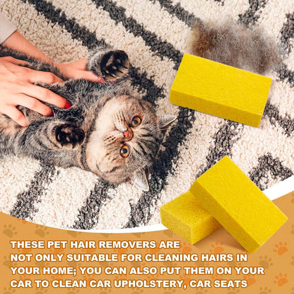 Pet Hair Remover Sponge Cat and Dog Hair Sponge Rubber Pet Fur Lifter Removal Tool, Remove from Furniture, Carpet, Bedding, Clothing, 6.26 x 3.28 x 1.89 Inch(Khaki,1 Pack)