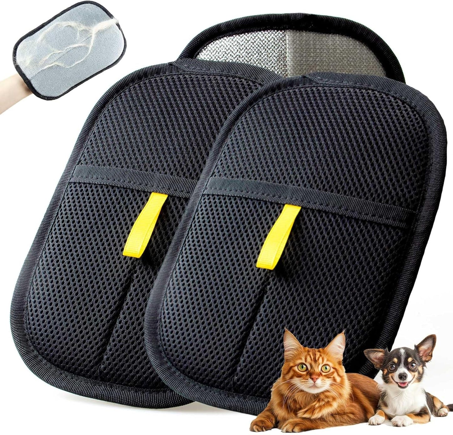 Thickened Pet Hair Removal Glove - Electrostatic Cat Dog Hair Remover Glove, Reusable Magic Brush Pet Hair Remover Tool for Couch, Carpet, and Car Seat (Black,1 Pack)
