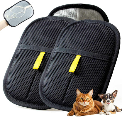 Thickened Pet Hair Removal Glove - Electrostatic Cat Dog Hair Remover Glove, Reusable Magic Brush Pet Hair Remover Tool for Couch, Carpet, and Car Seat (Black,1 Pack)