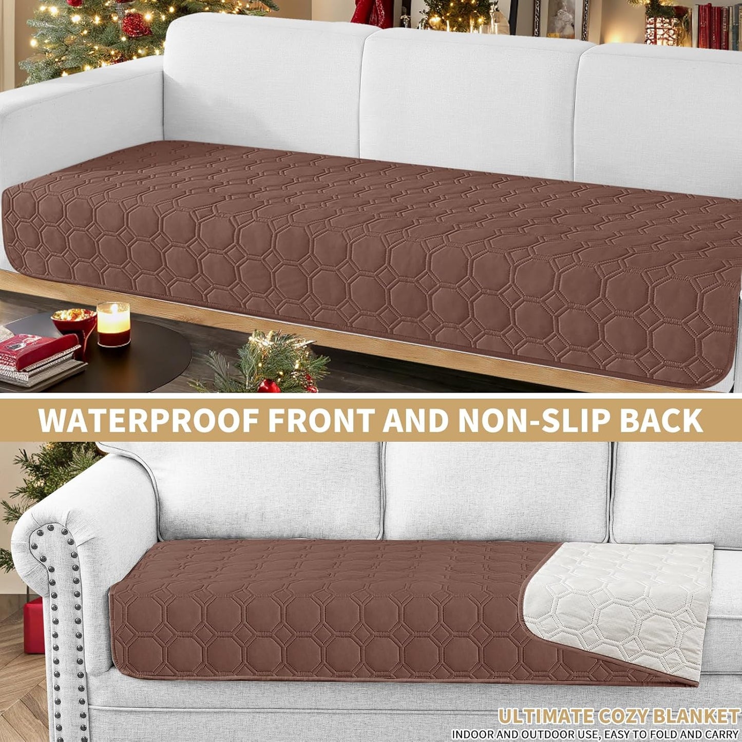 ZNSAYOTX Ultimate Cozy Blankets (30"x70") 100% Waterproof Sofa Mat Blanket for Dog Pets, Bed Couch Protector with Non-Slip Back Washable Durable, Pee Scratch Proof Easy to Clean (Dark Grey)