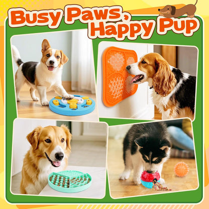 Forfon 9 Pack All-Around Dog Puzzle Toy Set -Mentally Stimulating Dog Enrichment Toys for Small to Medium Smart Dogs, Includes Dog Lick Mat with Suction Cups