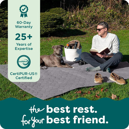 FurHaven Waterproof Blanket & Furniture Protector Cover with Non-Slip Backing, Machine Washable, Jumbo/King, Quilted Twill, Gray