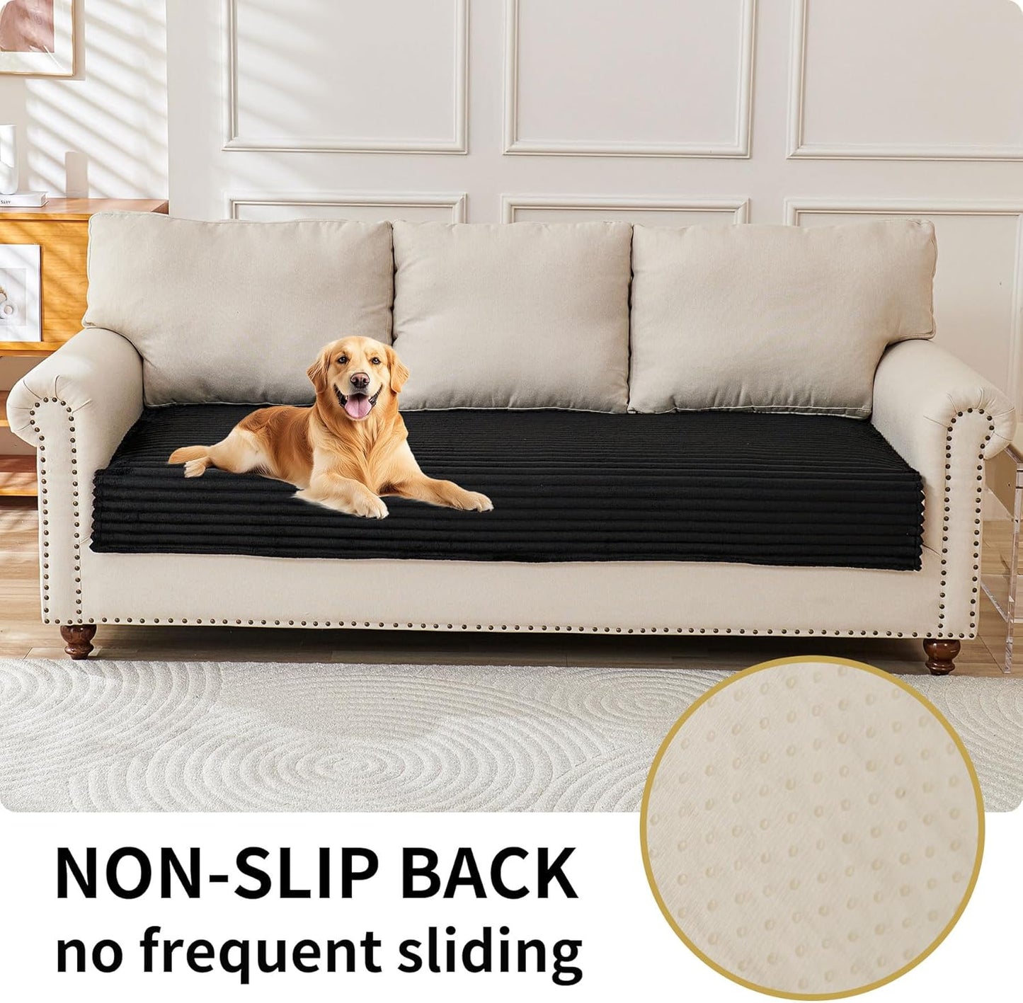 HAOMAIJIA Waterproof Couch Cover for Dogs Washable,Faux Fur Pet Couch Covers for Sofa,Soft Dog Bed Cover Non-Slip Couch Covers for 3 Cushion Couch Sofa Pet Friendly (Grey, 35" x 74")