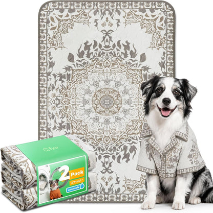 FXW Washable Pee Pads for Dogs, Puppy Pads with Super Absorbent, Specifically Designed for FXW Rollick/Homeplus 24inch 6 Panels Dog Playpen, 39" x 63" Rectangle, Khaki, 1 Pack