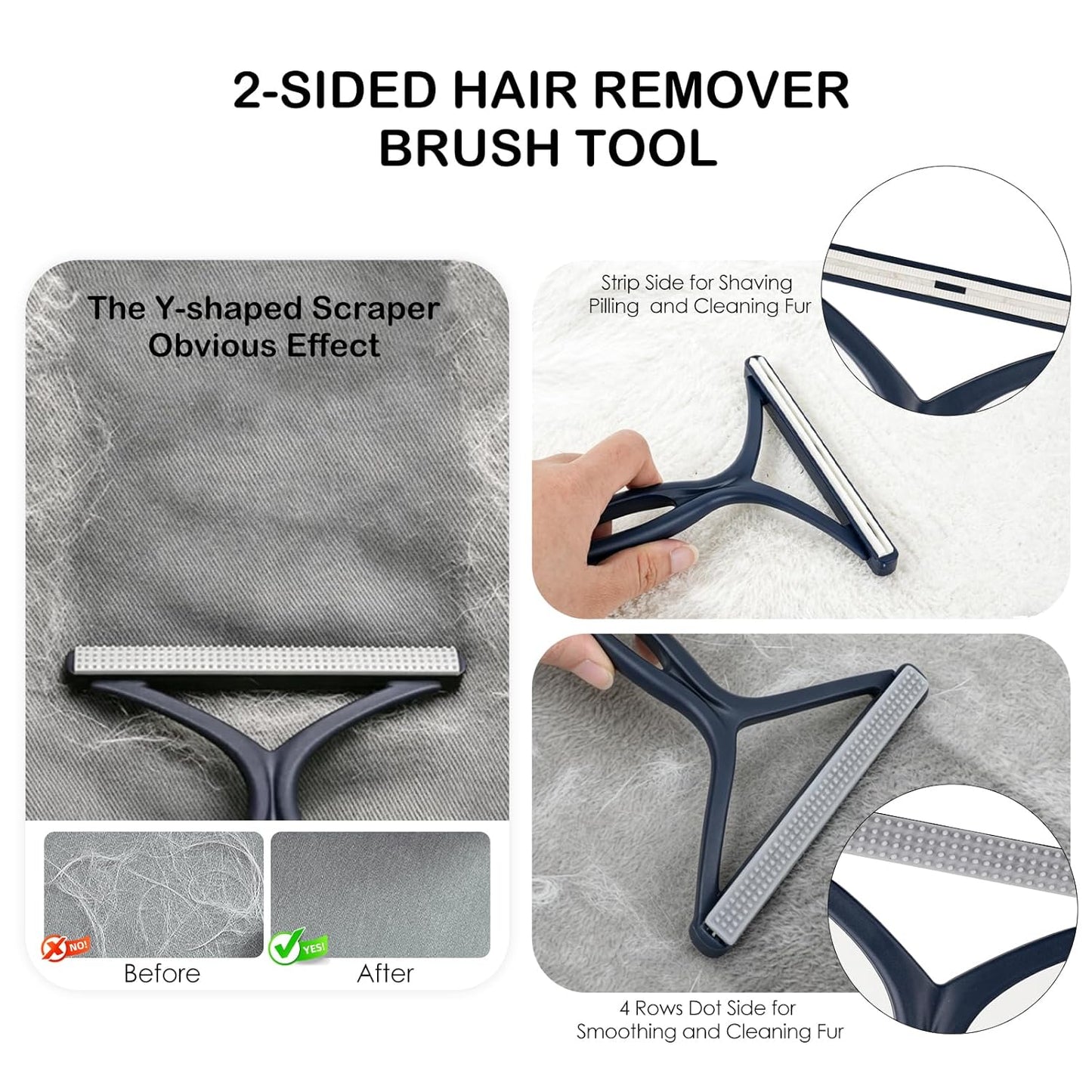 2-IN-1 Pet Self-Deshedding and Grooming Brush, Dogs and Cats Brush with Undercoat Rake & Adjustable Bristle Length Comb, One-Click Hair Removal for Matted Fur Tangles Removal Long and Short Hair Pets