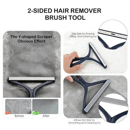 2-IN-1 Pet Self-Deshedding and Grooming Brush, Dogs and Cats Brush with Undercoat Rake & Adjustable Bristle Length Comb, One-Click Hair Removal for Matted Fur Tangles Removal Long and Short Hair Pets