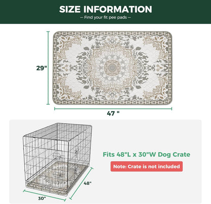 FXW Washable Pee Pads for Dogs, Puppy Pads with Super Absorbent, Specifically Designed for FXW Rollick/Homeplus 24inch 6 Panels Dog Playpen, 39" x 63" Rectangle, Khaki, 1 Pack