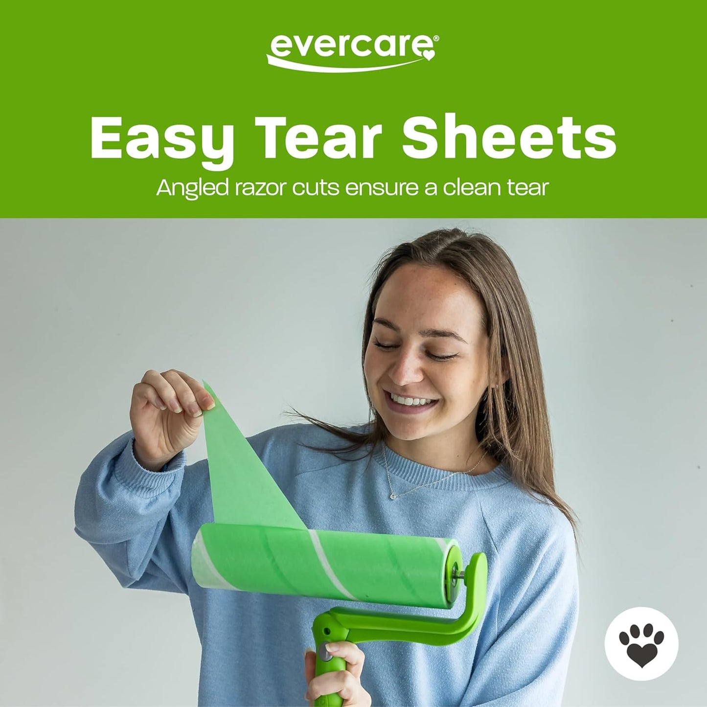 Evercare 10-Inch Mega All-Purpose Pet Hair Lint Roller Refill, 50 Sheets – Sticky Roller for Pet Hair, Cat & Dog Hair Remover, Lint Remover, Pet Hair Remover for Furniture, Clothing & Cars