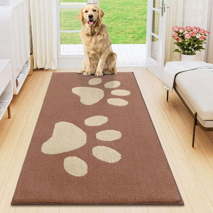 Smiry Dog Door Mat for Muddy Paws, Absorbs Moisture and Dirt, Low-Profile Entryway Mat with Non-Slip Backing, Entry Indoor Outdoor Doormat for Inside Floor (30x20 Inches, Grey, Striped)