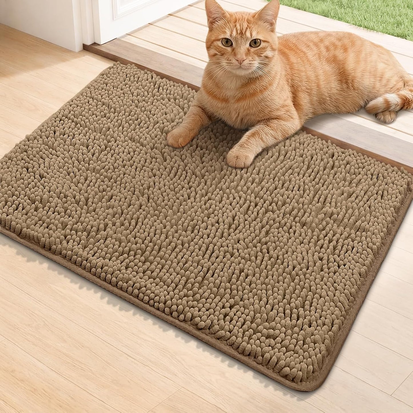 Bcoimo Super Absorbent Dog Door Mat, 30"*20" Anti Slip Mat for Muddy Paws, Pet Rugs for Dirty Paws Washable that Absorbs Moisture and Dirt, for Dog Cage and Pet Resting Carpet