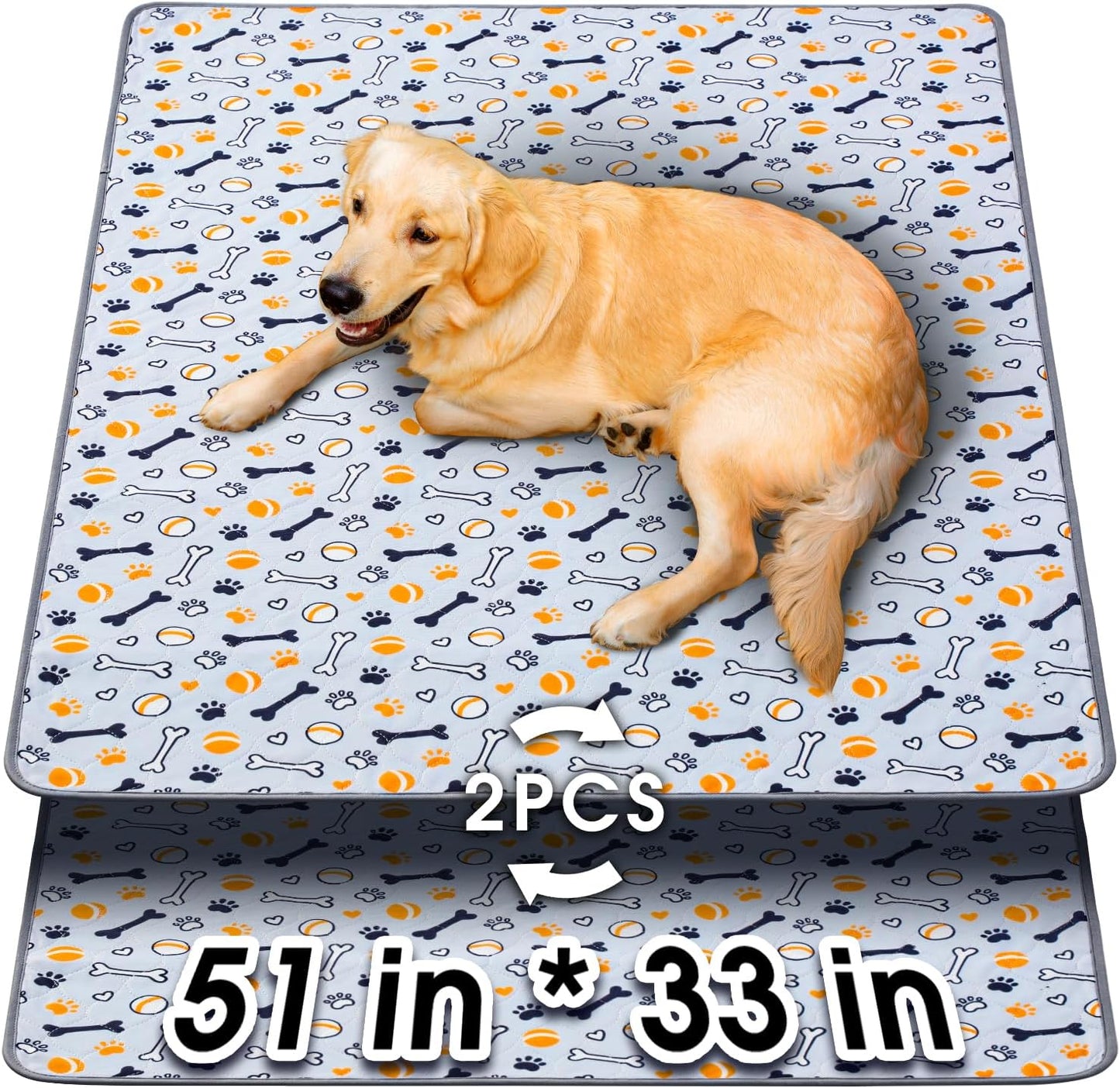 Hompet Dog Grass Pad with Tray Large, 35"x22.5", 2 Reusable Artificial Turf for Dogs Potty, Waterproof Non-Slip Washable Pee Pads, Quickly Absorbency Portable Dog Litter Box for Indoor/Outdoor Use