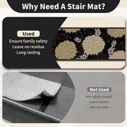 Non-Slip Stair Treads for Wooden Steps 15pcs,8"x30" Stair Carpet Treads for Indoor Use,Peel and Stick Stair Runners,Washable Reusable Adhesive Backing,Pet-Friendly Stair Capet for Kids,Elders,Dogs