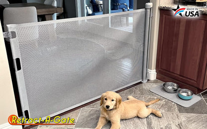 Retract-A-Gate 52 inch White: The Original and only Made in USA Retractable Baby, Dog, & Cat Gate