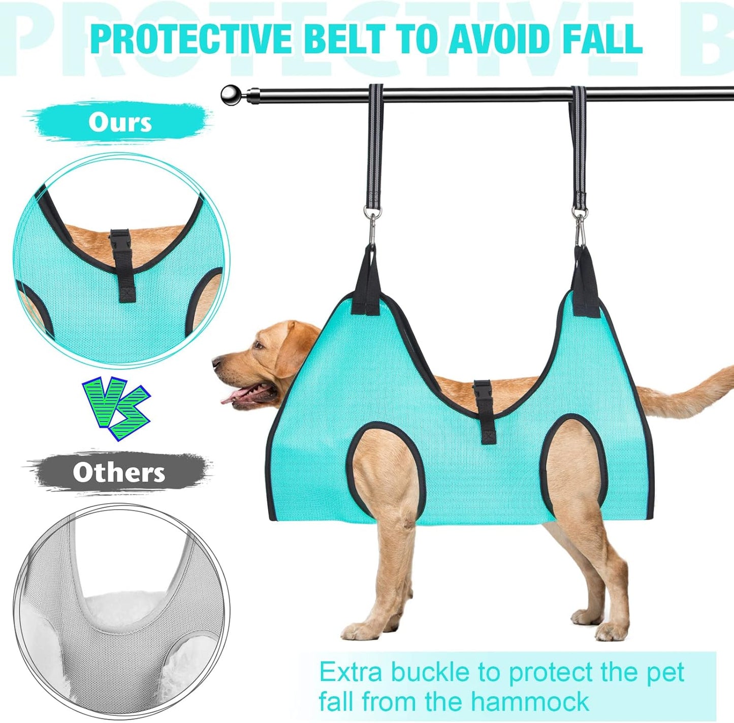 ATESON Pet Grooming Hammock with Nail Clippers/Nail Trimmers/Grooming Scissors, Dog Grooming Harness for Nail Trimming, Pet Grooming Sling Helper