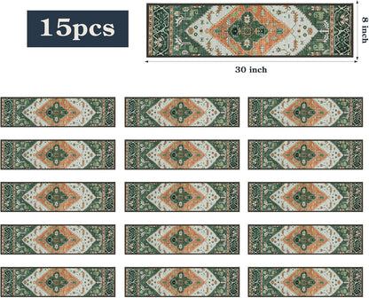 Lahome Stair Treads Non Slip 15 Pack 8" X 30" Stair Treads for Wooden Steps, Washable Self Adhesive Stair Runners Stain Resistant Stair Carpet, Edging Staircase for Kids Elders and Dogs Dorie, Taupe
