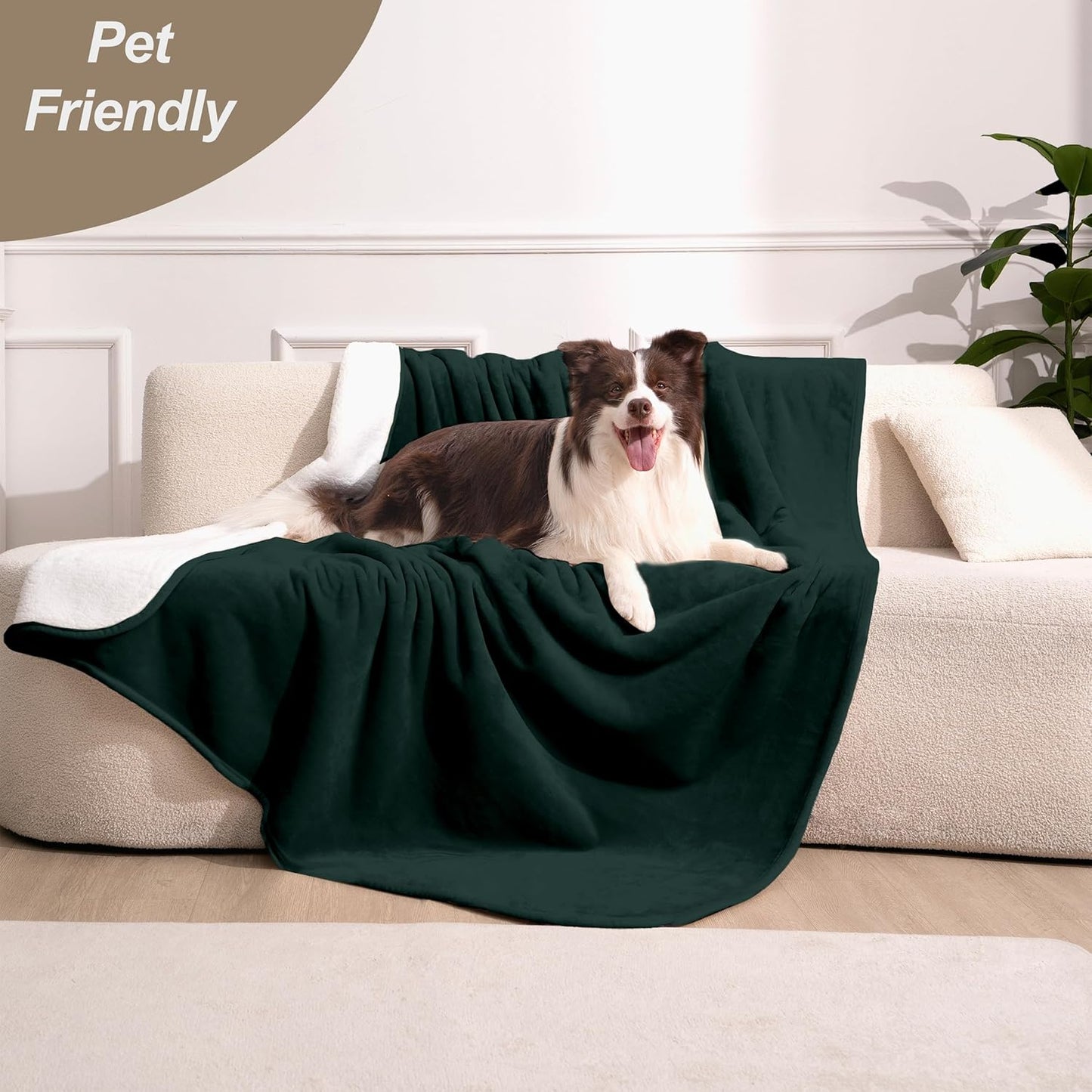 gogobunny Waterproof Blanket for Bed Couch Sofa, Liquid Pee and Fur Proof Pet Blanket for Dog Puppy Cat, Reversible Sherpa Fleece Throw Blanket Furniture Cover Protector (Grey, 50x60 inches)