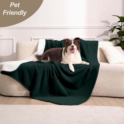 gogobunny Waterproof Blanket for Bed Couch Sofa, Liquid Pee and Fur Proof Pet Blanket for Dog Puppy Cat, Reversible Sherpa Fleece Throw Blanket Furniture Cover Protector (Grey, 50x60 inches)