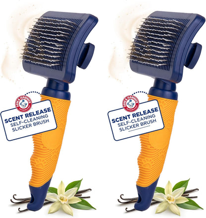 Arm & Hammer Deodorizing Dog Grooming Comb, Fragrance Transfer Technology with Baking Soda, Fine & Standard Teeth for Detangling & Flea Removal, Dematting Tool for Dogs, Sweet Apple & Rose Scent