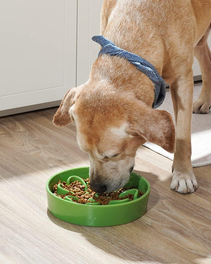 LE TAUCI Dog Bowls Slow Feeder Ceramic, 1.5 Cup Slow Feeding Bowl for Small and Medium Breed, Puzzle Dog Food Bowl for Fast Eater, Maze Purple